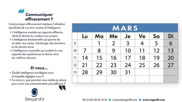 REGARD9 calendrier -mars 2022