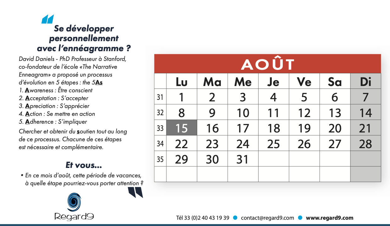 REGARD9 calendrier -aout 2022