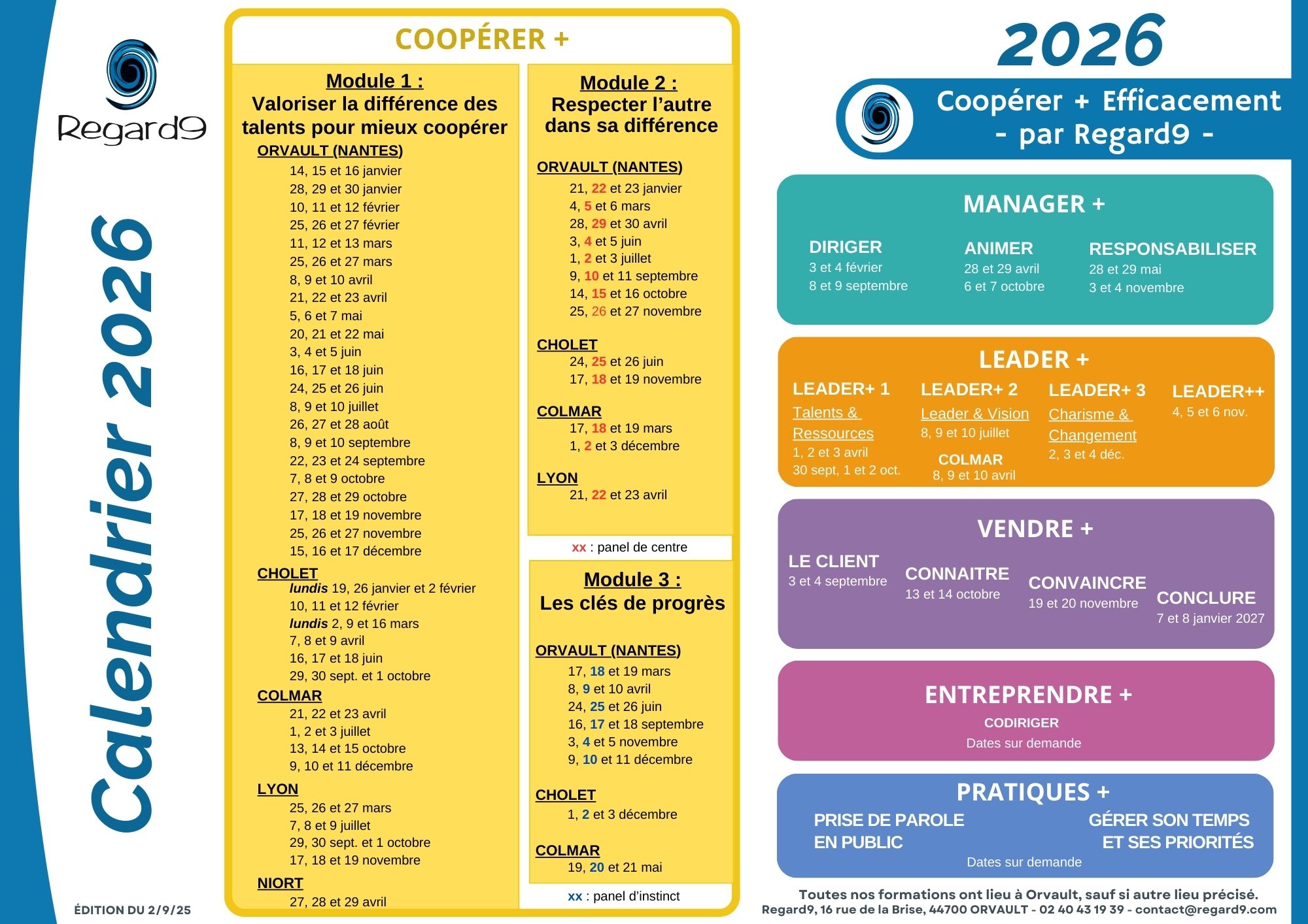 Calendrier R9 2026