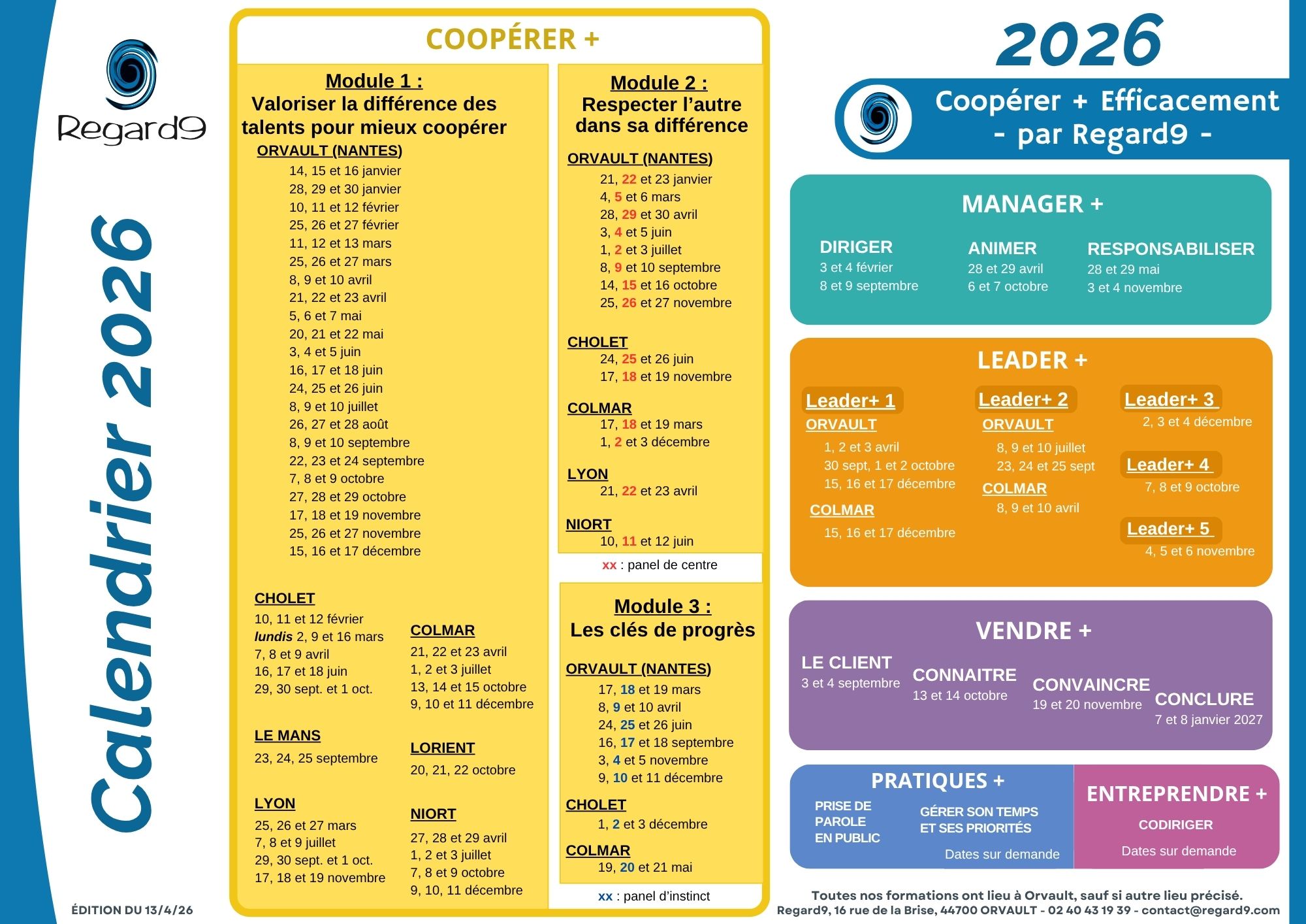 Calendrier R9 2026